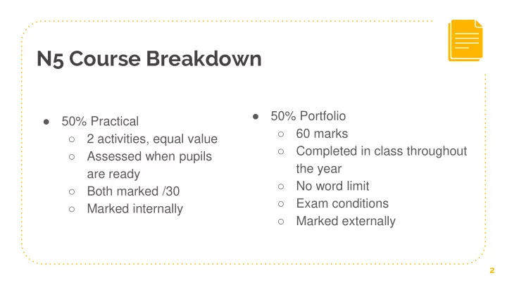 n5 course breakdown