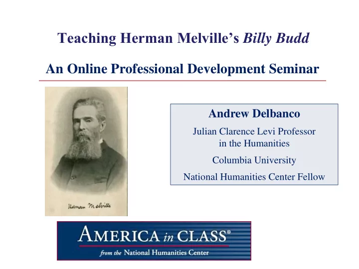 teaching herman melville s billy budd