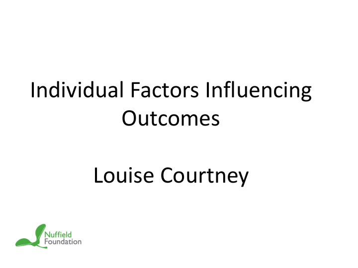 individual factors influencing