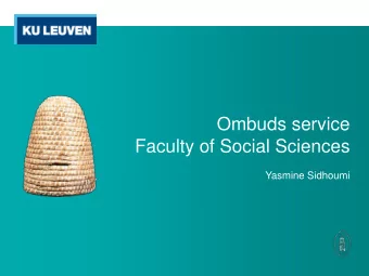 Ombuds service  Faculty of Social Sciences  Yasmine Sidhoumi  Index  1  Exam schedule  1  Examen