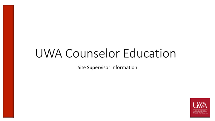 uwa counselor education