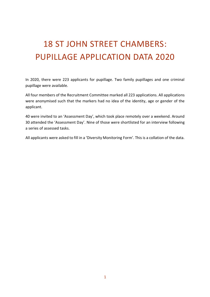 18 st john street chambers pupillage application data 2020