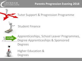 Tutor Support &amp; Progression Programme  Student Finance  Apprenticeships, School Leaver