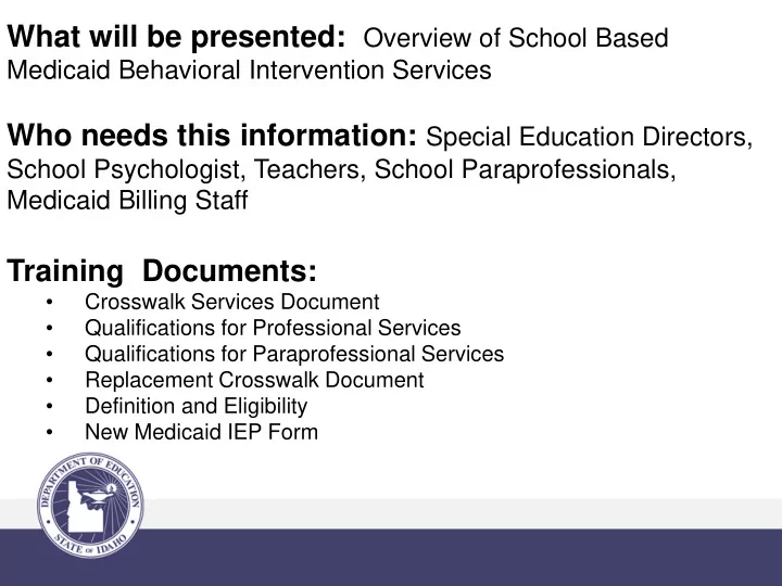 training documents