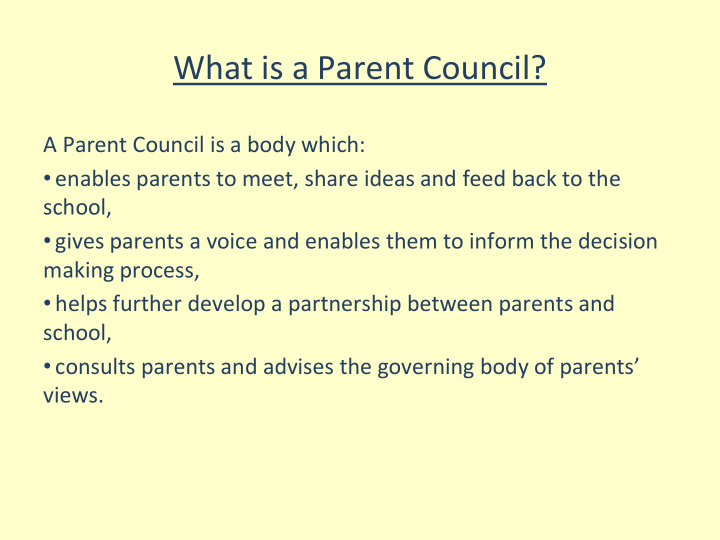 what is a parent council