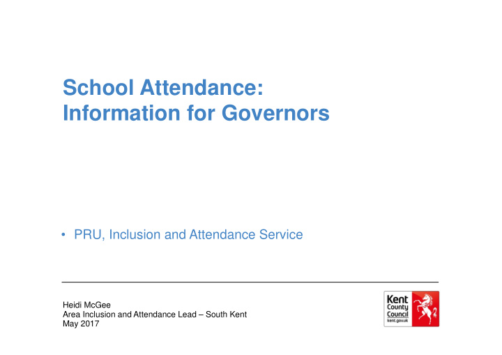 school attendance information for governors