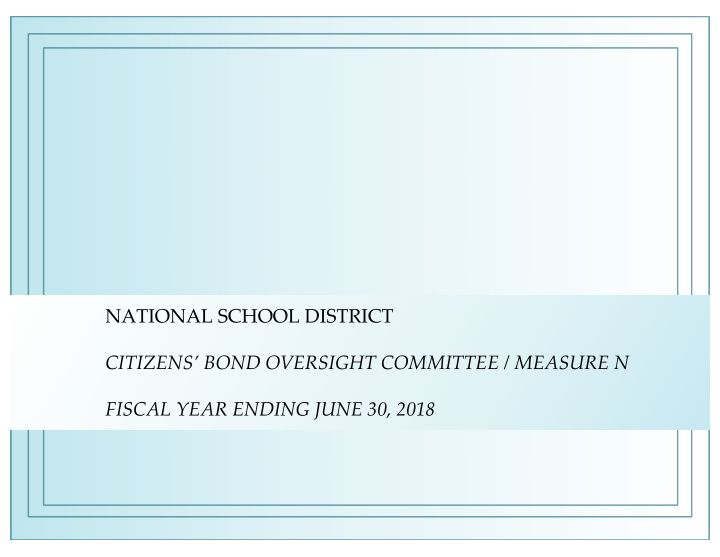 national school district citizens bond oversight