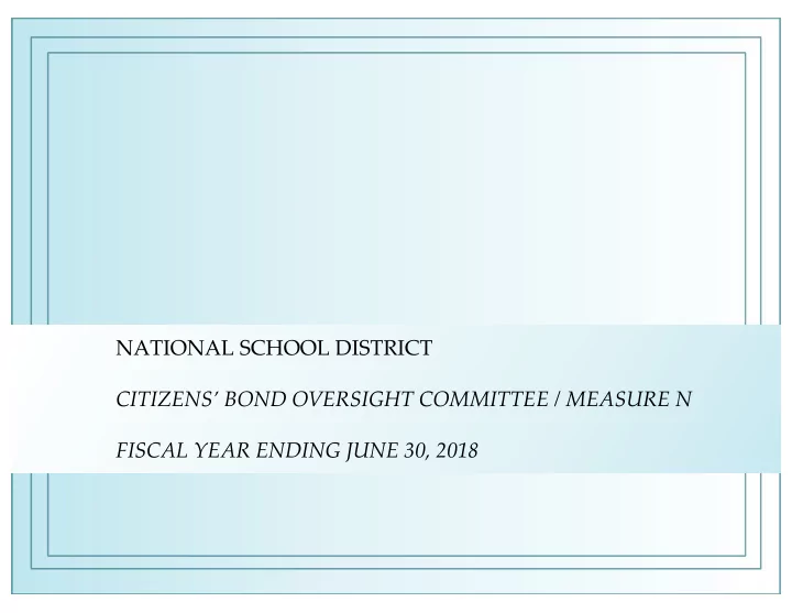 national school district citizens bond oversight