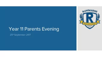 Year 11 Parents Evening 25 th September 2017  Attendance % of Students who achieved  5+ in English
