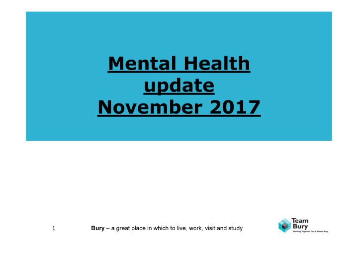 mental health update november 2017
