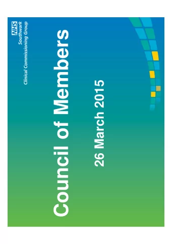 Council of Members  26 March 2015  Minutes of last meeting:  January 2015  Dr. Richard Proctor,