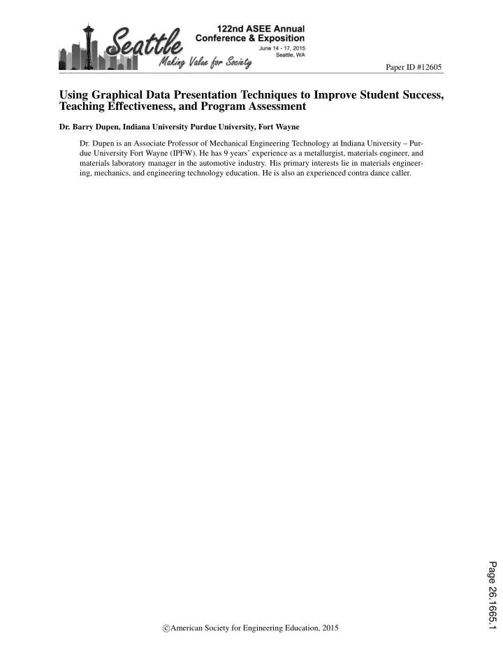using graphical data presentation techniques to improve