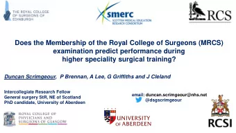 Does the Membership of the Royal College of Surgeons (MRCS)  examination predict performance during
