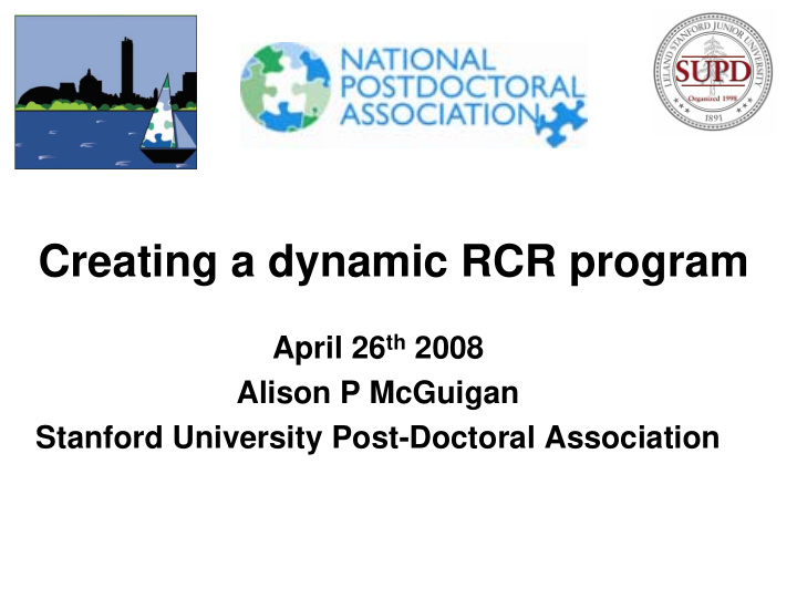 creating a dynamic rcr program