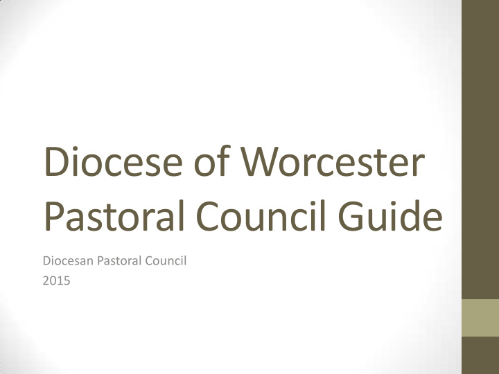 diocese of worcester pastoral council guide