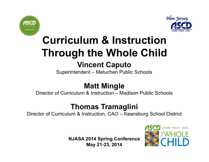 curriculum instruction through the whole child