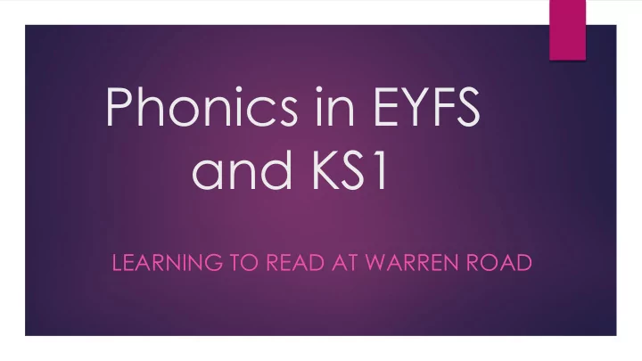 phonics in eyfs