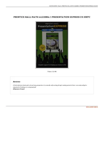 PRENTICE HALL MATH ALGEBRA 1 PRESENTATION EXPRESS CD 2007C  PRENTICE HALL MATH ALGEBRA 1