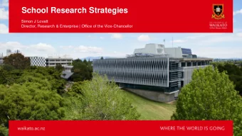 School Research Strategies  Simon J Lovatt  Director, Research &amp; Enterprise | Office of the
