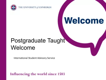 Welcome  International Student Advisory Service  Top 5  Euan Fergusson  International Student