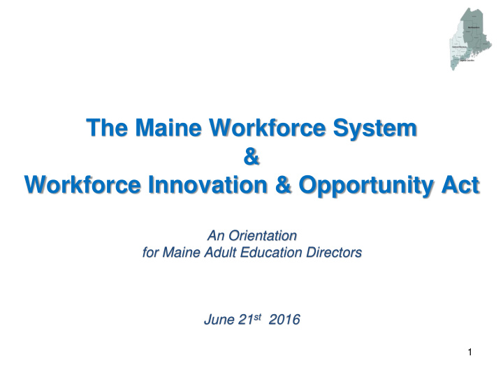 the maine workforce system