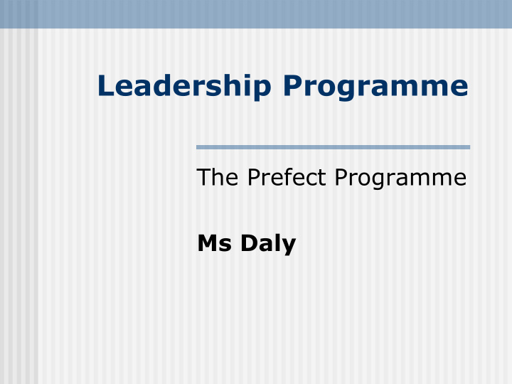 leadership programme