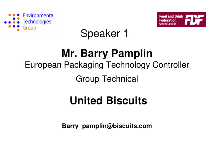 speaker 1 mr barry pamplin