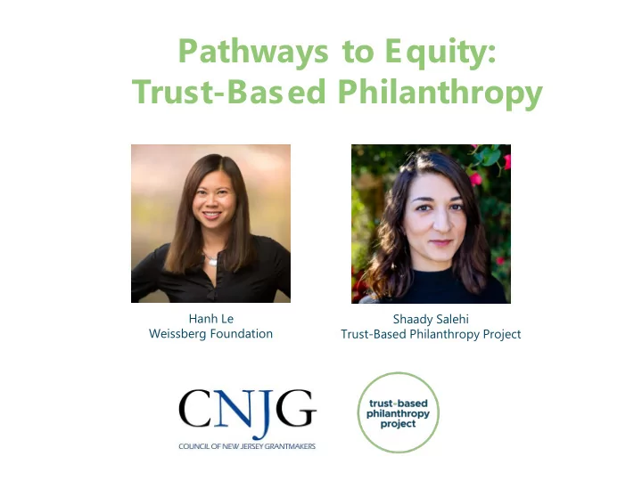 pathways to equity trust based philanthropy