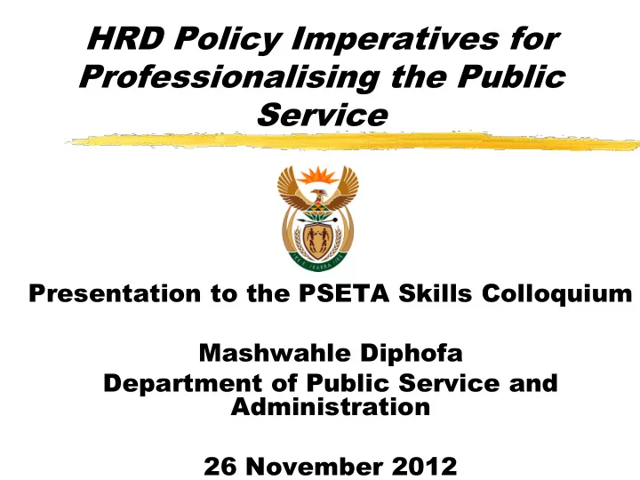hrd policy imperatives for