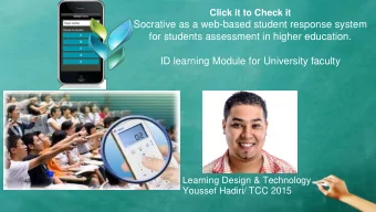 for students assessment in higher education.  ID learning Module for University faculty  Learning