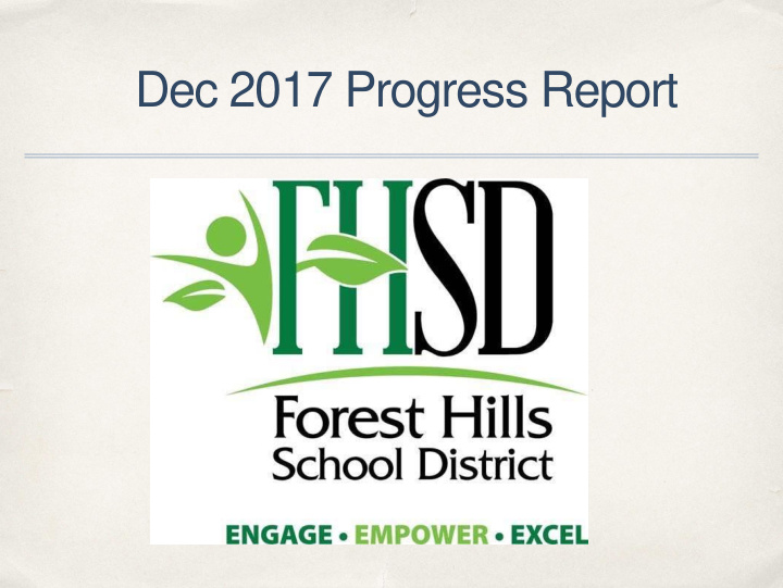 dec 2017 progress report