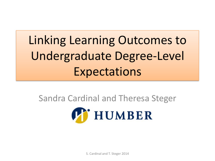 linking learning outcomes to