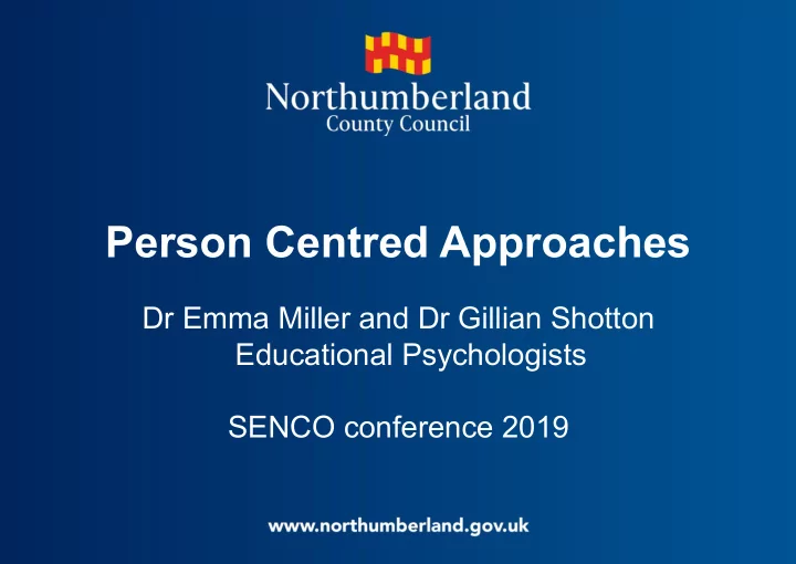 person centred approaches