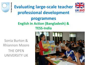 Evaluating large-scale teacher  professional development  programmes  English in Action