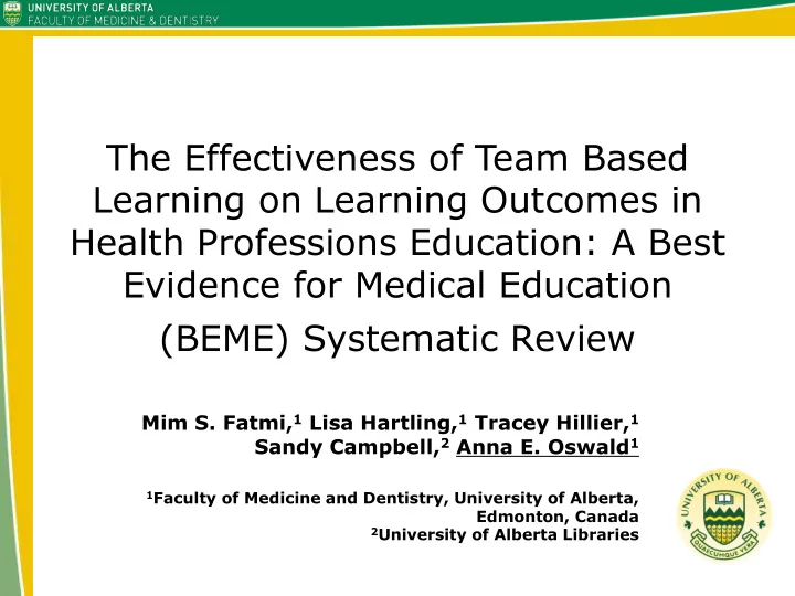 beme systematic review