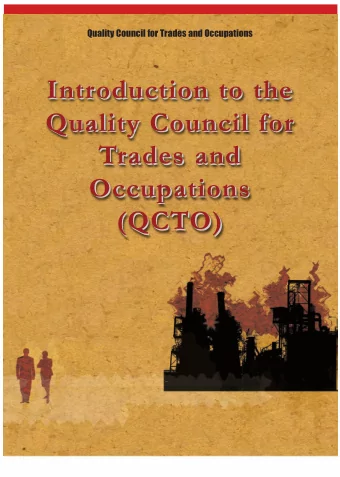 Introduction to the  Introduction to the  Quality Council for  Quality Council for  Trades and