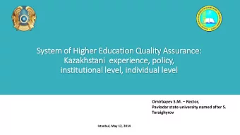 Kazakhstani  experience, policy,  in  institutional le  level, in  individual le level Omirbayev