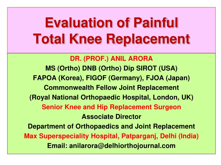 total knee replacement