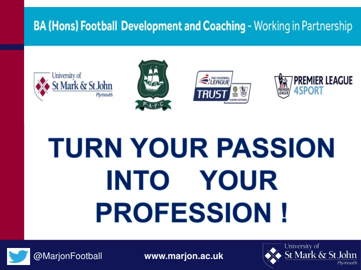 marjonfootball marjon ac uk passionate about football