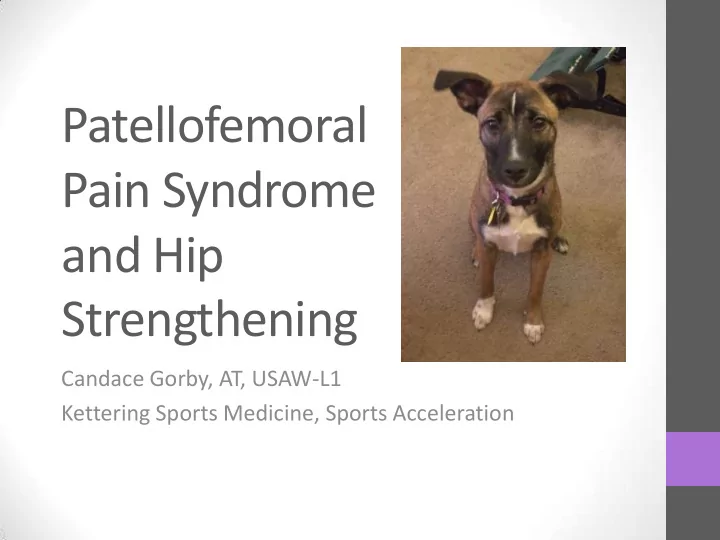 patellofemoral pain syndrome