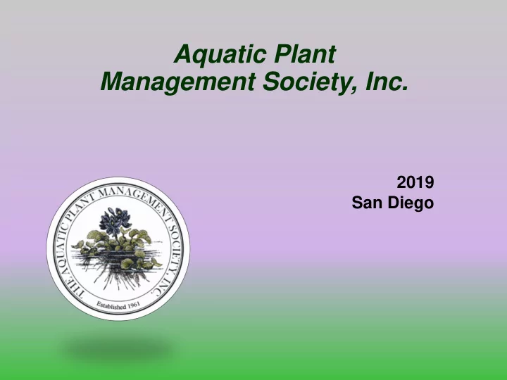 aquatic plant management society inc