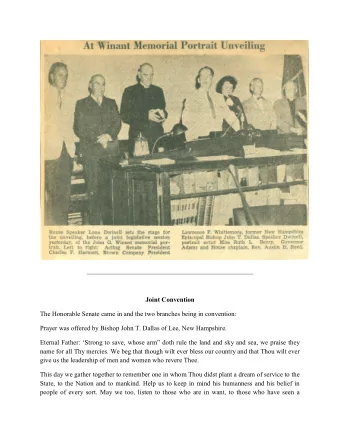 __________________________________________________  Joint Convention  The Honorable Senate came in