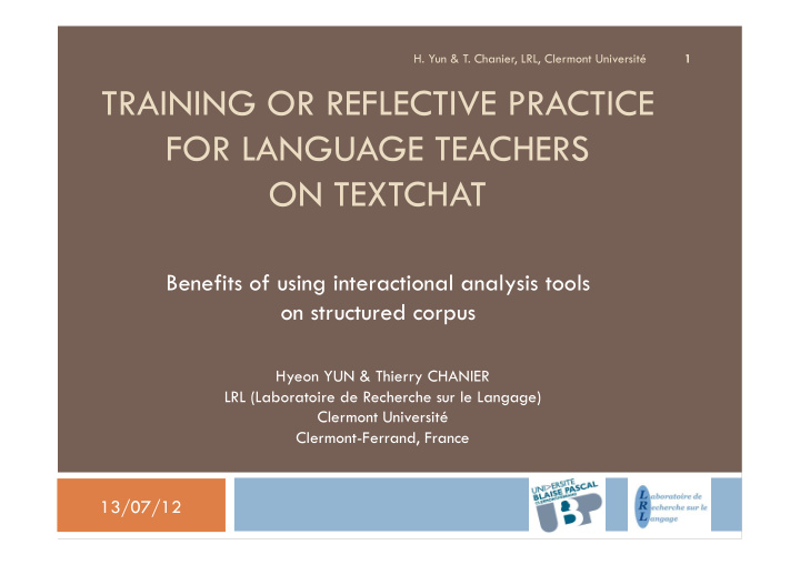 training or reflective practice for language teachers on