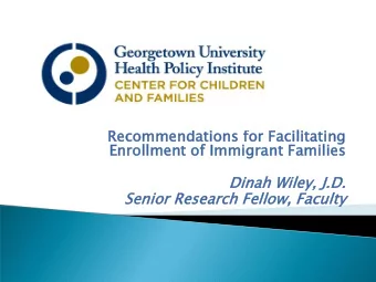 Re  Reco  commend  mendat  ations  ions for  r Faci  cili  litat  ating  ing  Enroll  llment  ent