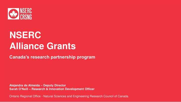alliance grants