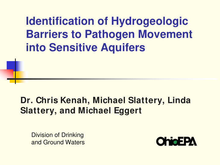 identification of hydrogeologic barriers to pathogen