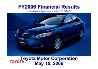 FY2006 Financial Results  FY2006 Financial Results  - prepared in accordance with U.S. GAAP