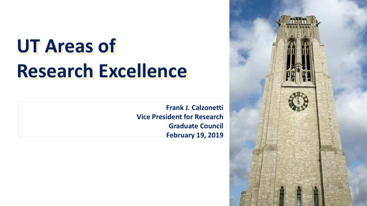 ut areas of research excellence