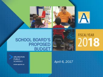 PR  PROPOSE  OPOSED  BUDGET  GET  April 6, 2017  Budget Update - Revenue  State Revenue