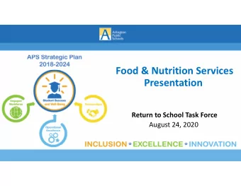 Food &amp; Nutrition Services  Presentation  Return to School Task Force  August 24, 2020  Meal